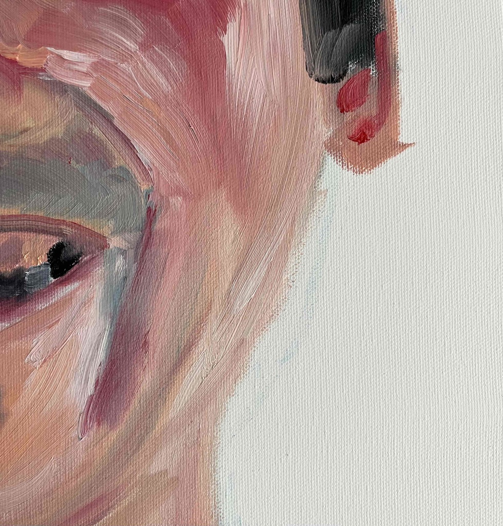 41㎝角「笑顔の男」S6・油彩・原画