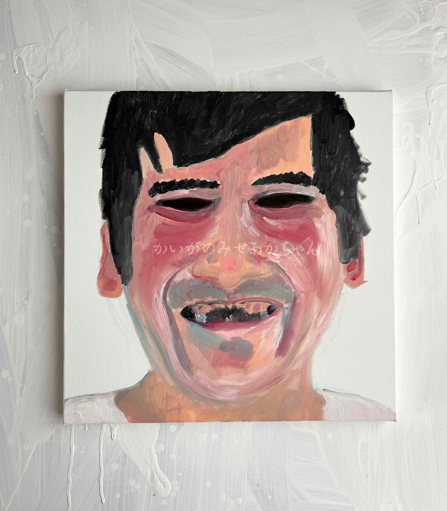 41㎝角「笑顔の男」S6・油彩・原画