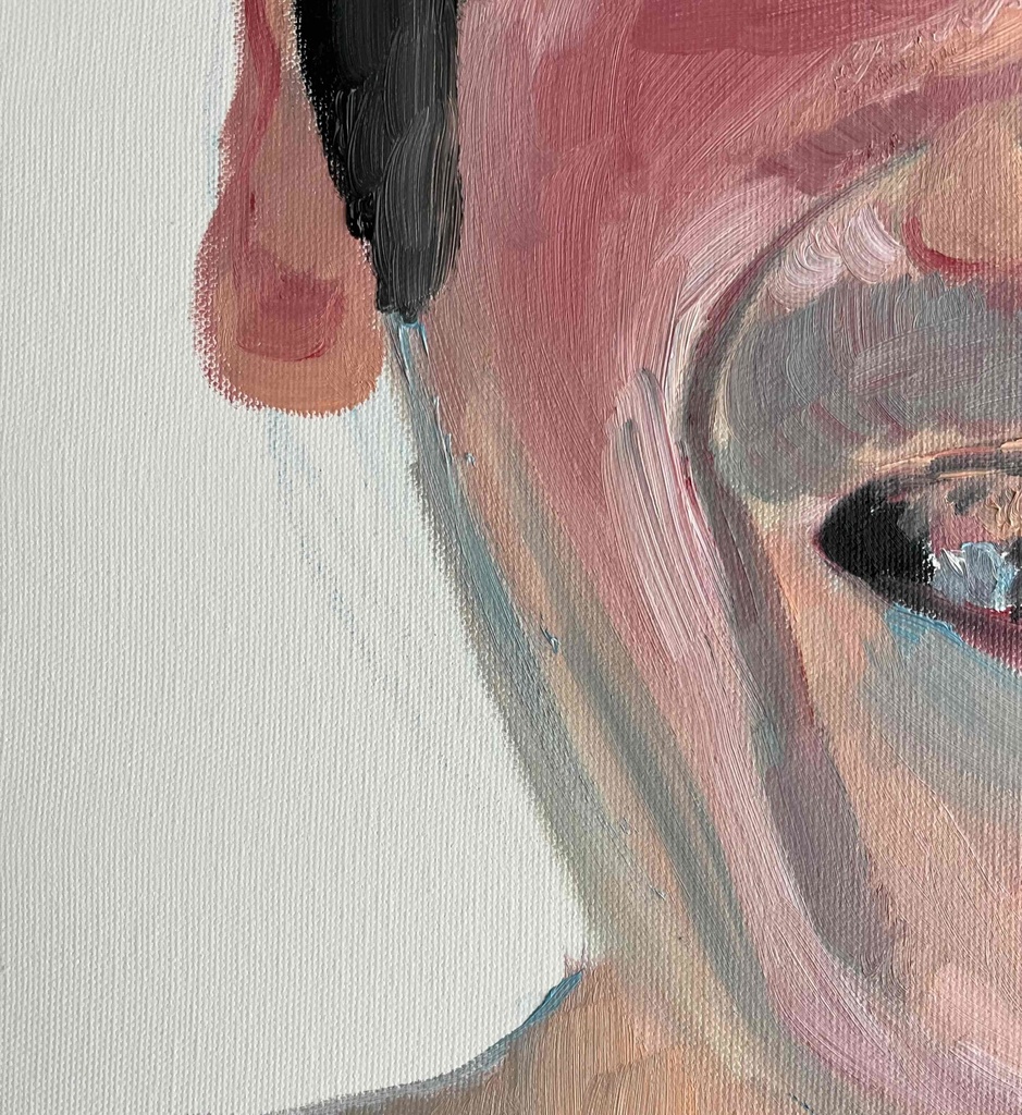 41㎝角「笑顔の男」S6・油彩・原画