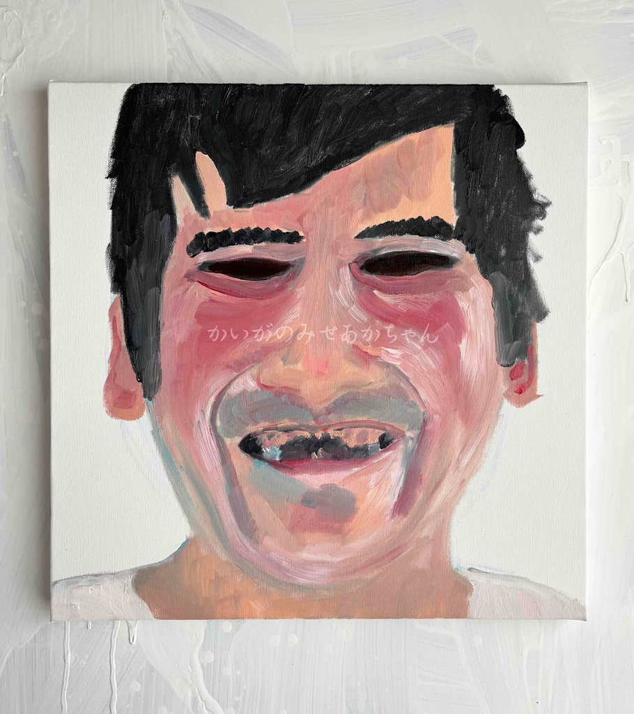 41㎝角「笑顔の男」S6・油彩・原画