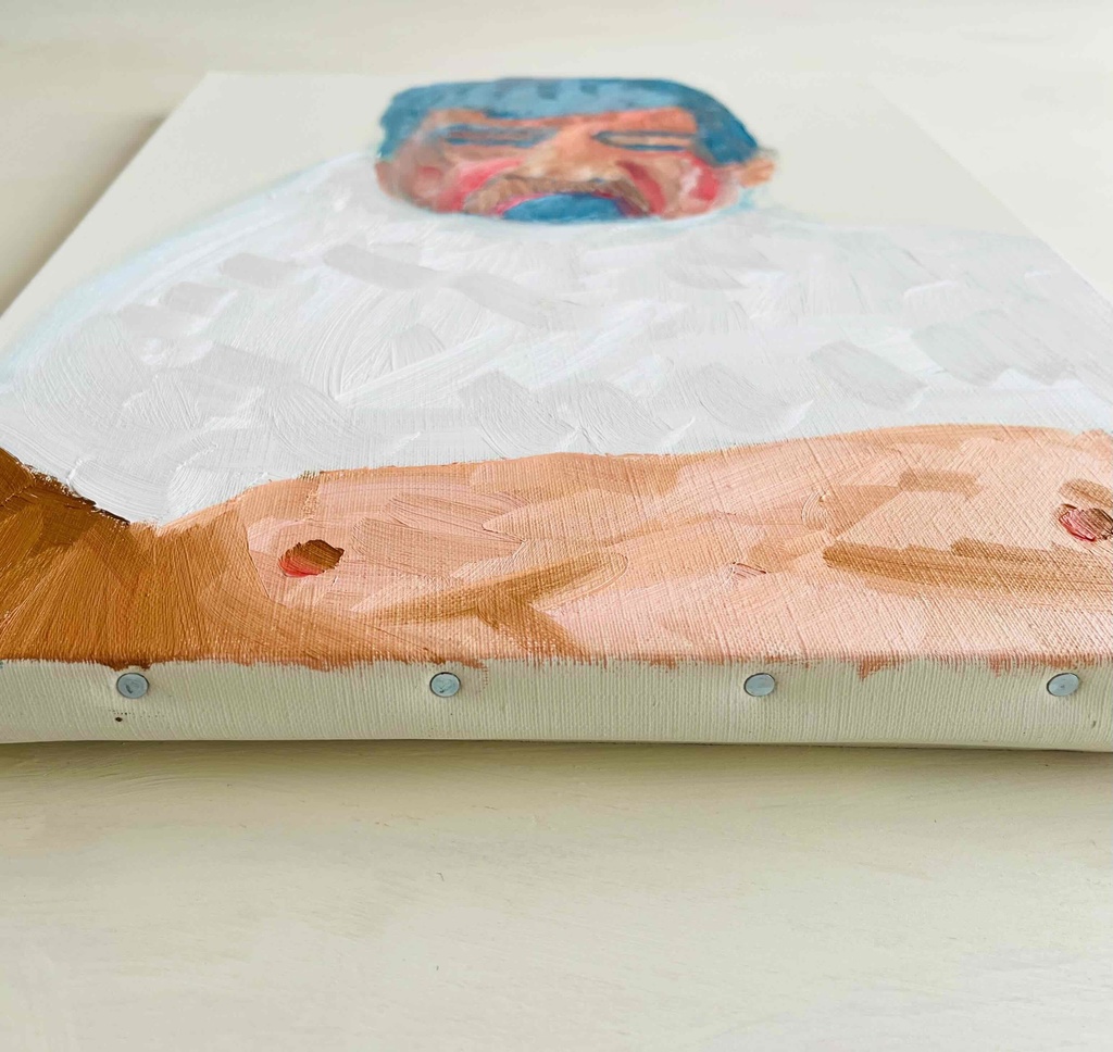 32×41㎝「着替え中のあかちゃん。」F6・油彩・原画