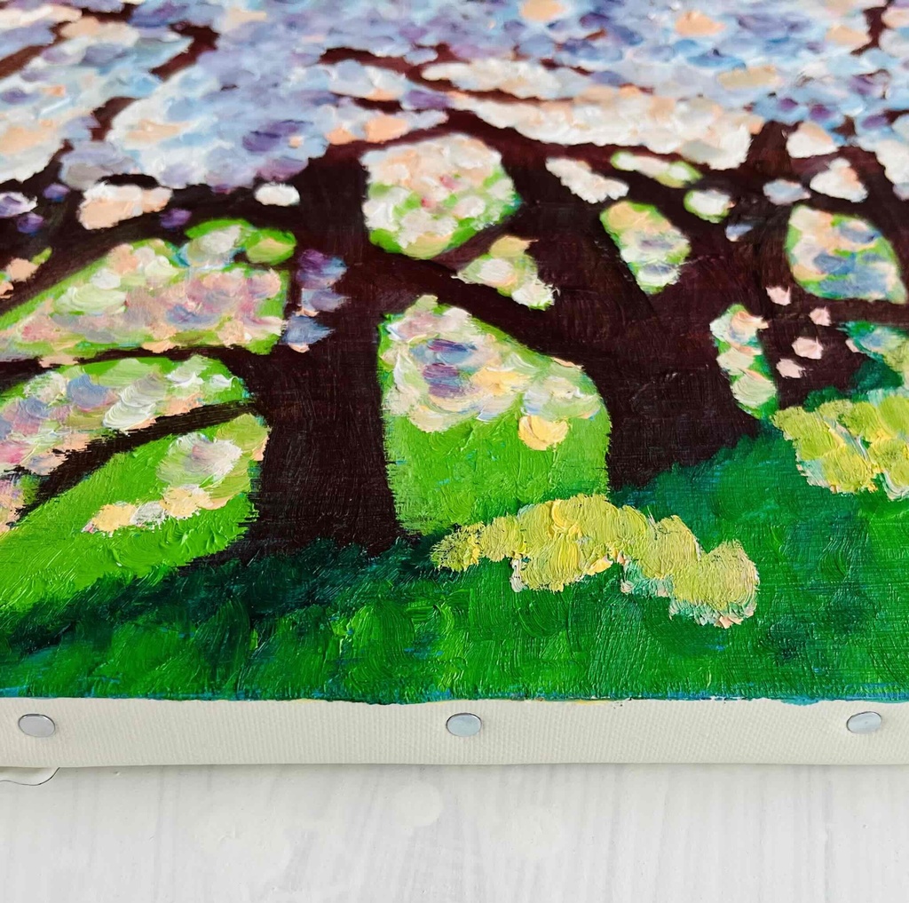 32×41㎝「朝の桜2」F6・油彩画・原画