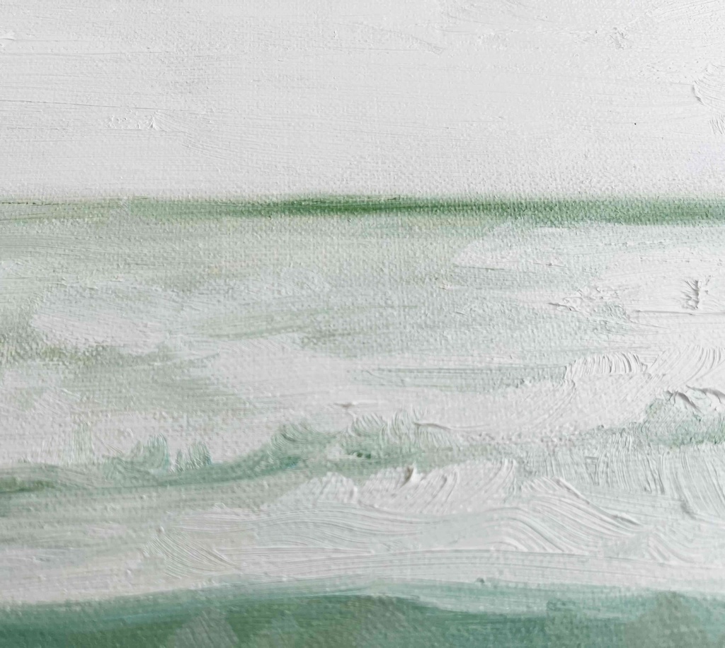 16×23㎝「思い出すのに丁度良い海」サムホール・油彩画・原画