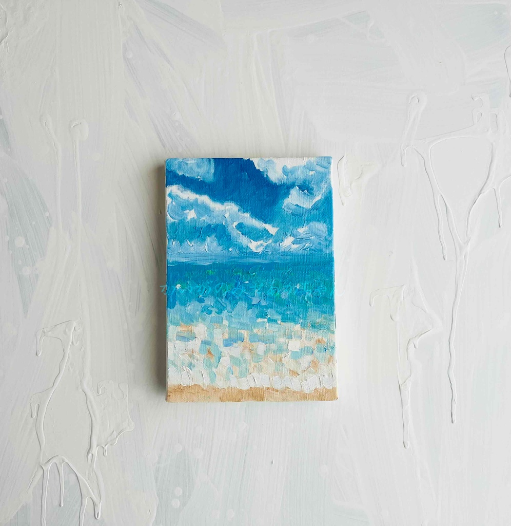 16×23㎝「晴れた日の海 6」サムホール・油彩・原画