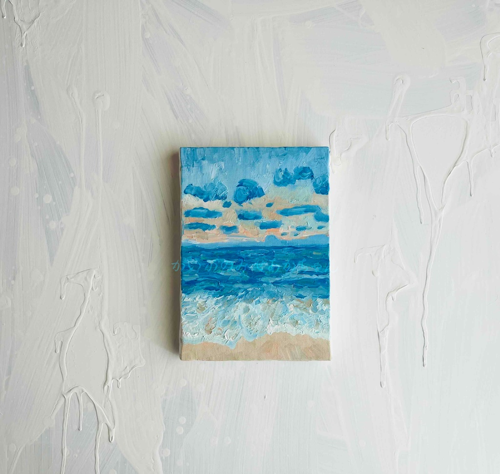16×23㎝「朝の海6」サムホール・油彩画・原画