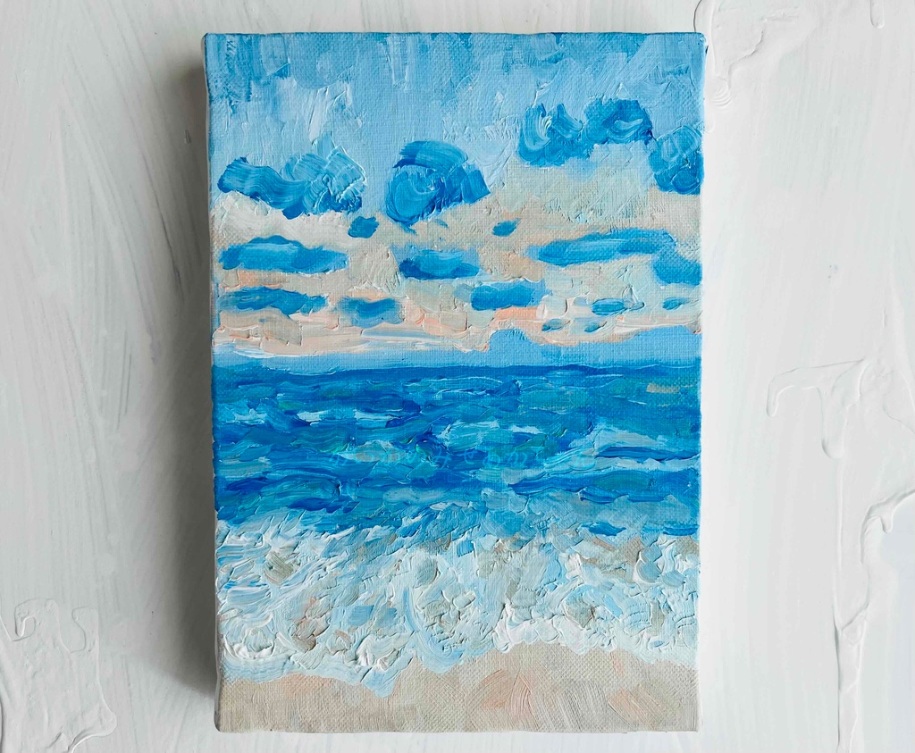 原画「朝の桜」S6・油彩