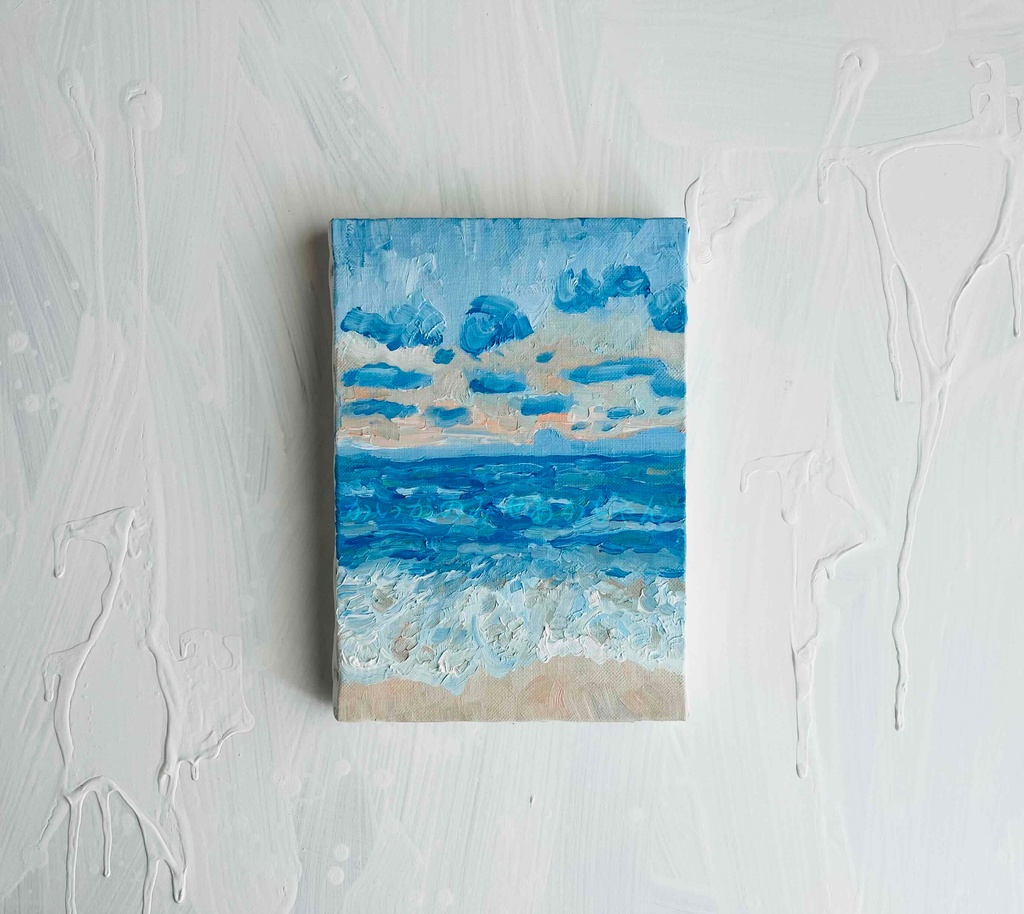 16×23㎝「朝の海6」サムホール・油彩画・原画