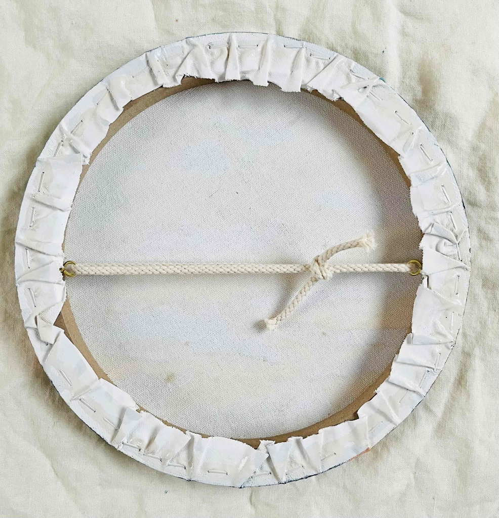 直径25㎝「夕空」油彩・絵画・原画・丸形