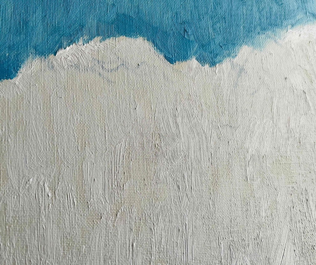 38×46㎝「稲刈り後の田園風景2」F8・油彩・原画