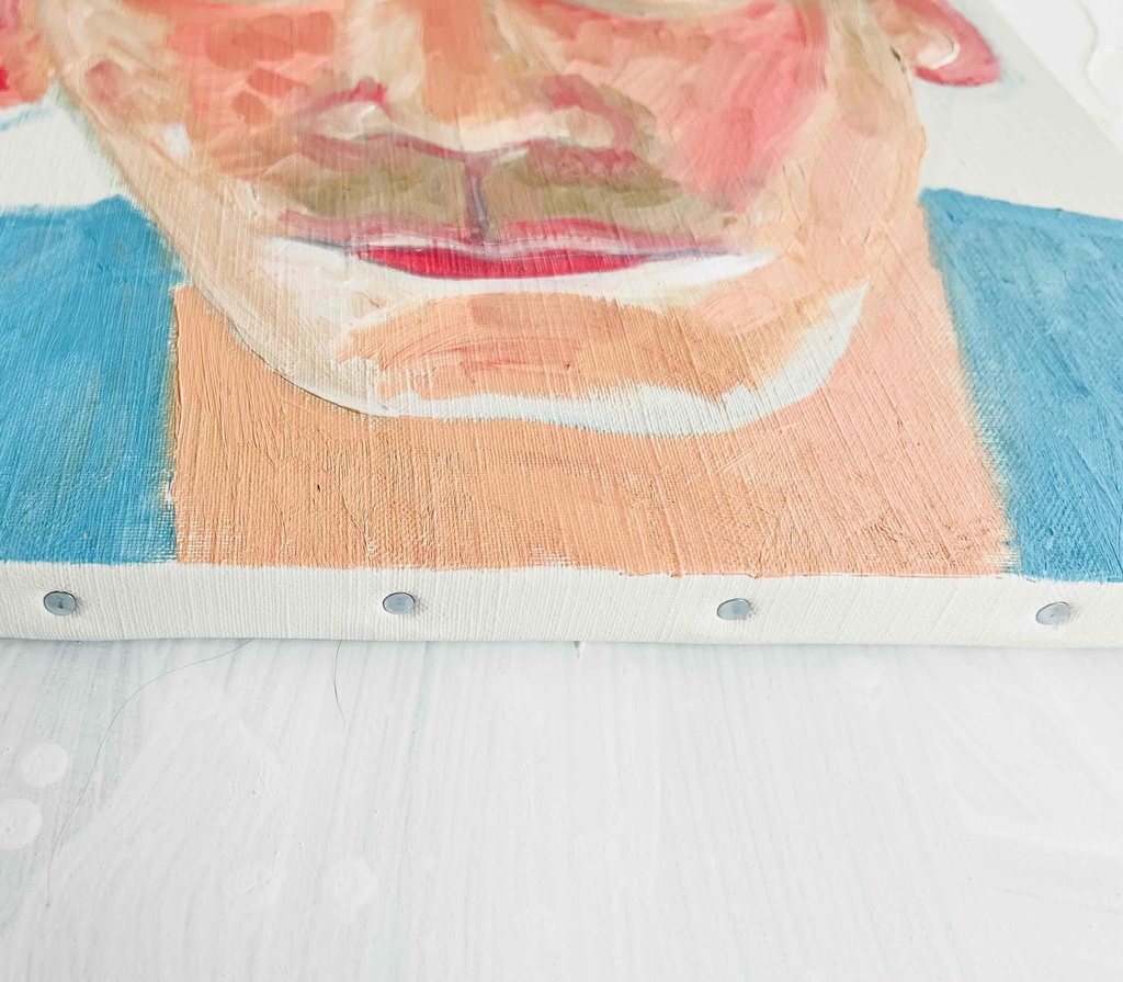 32×41㎝「キスを待つ男」F6・油彩・原画