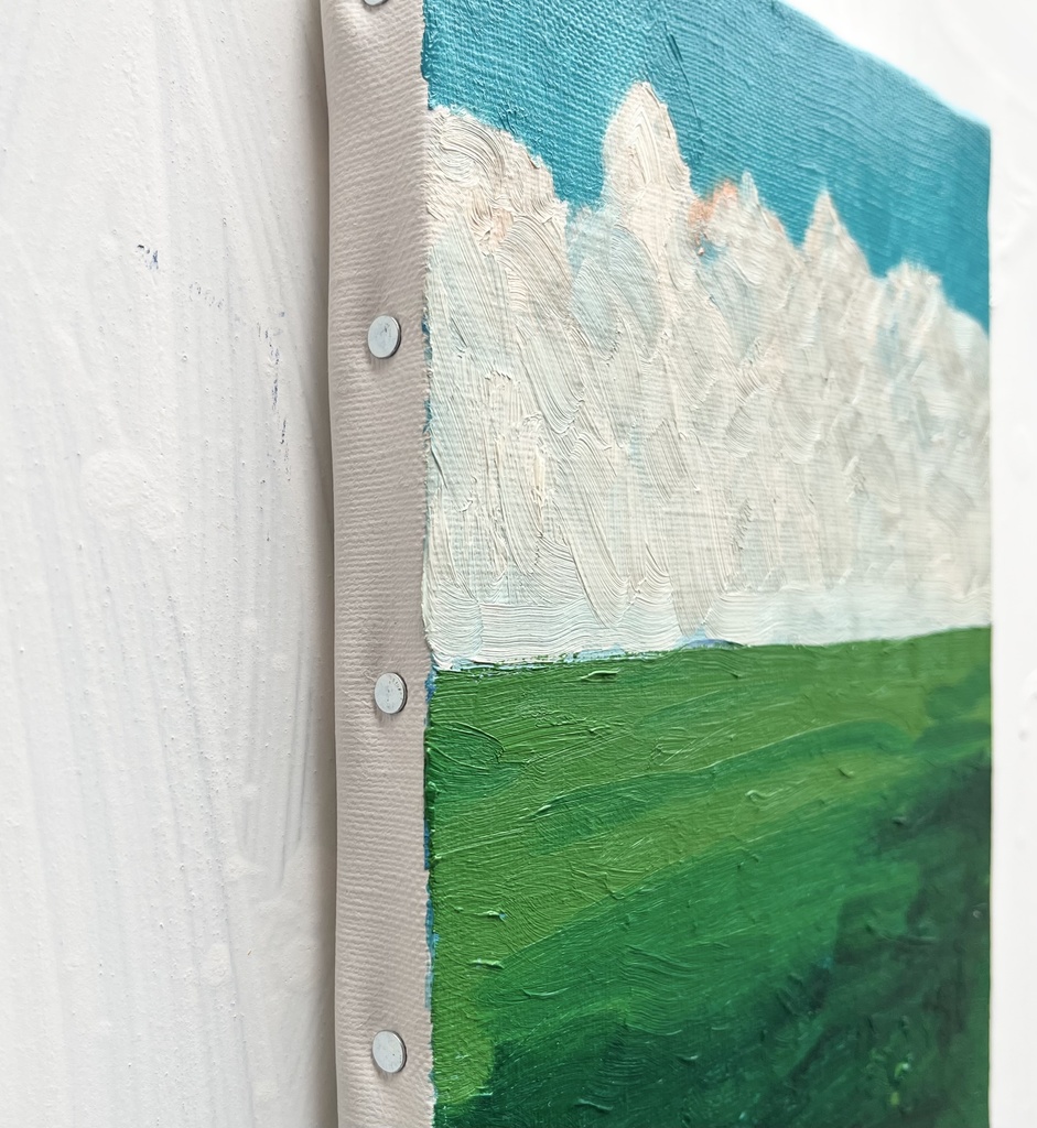 16×23㎝「夏空と草原1」サムホール・油彩・原画