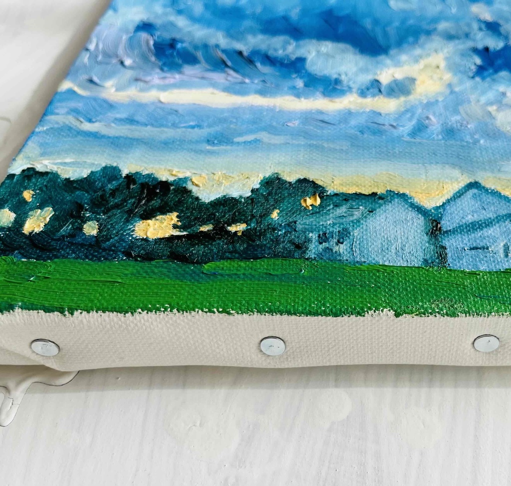 22×27㎝「夏の終わりの朝2」F3・油彩・原画