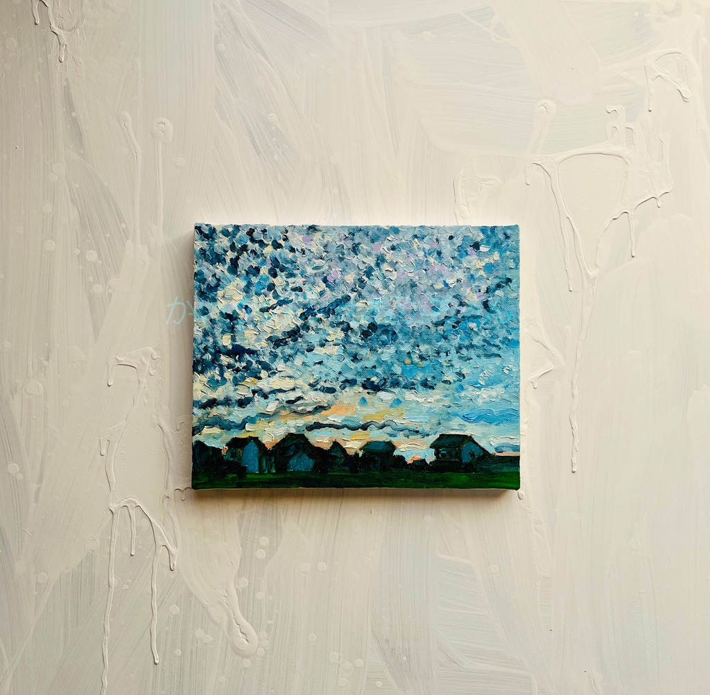 22×27㎝「夏の終わりの朝3」F3・油彩・原画