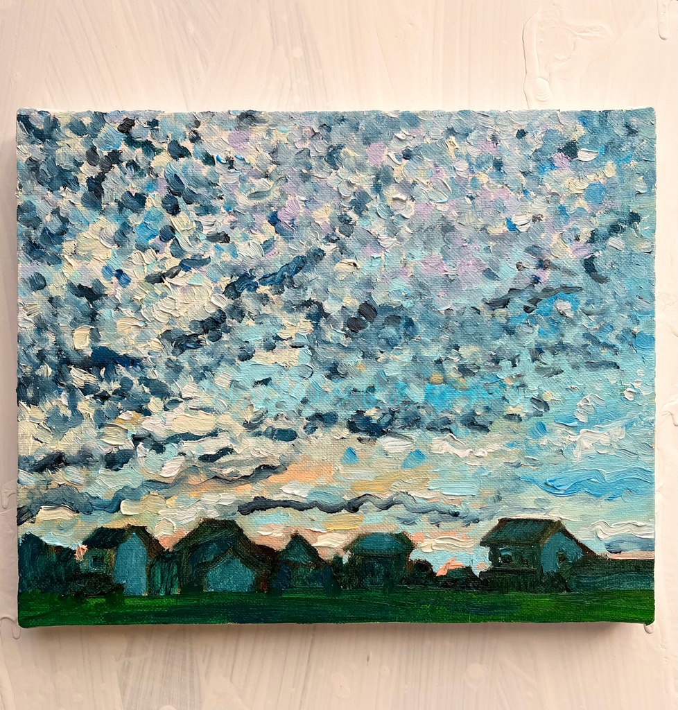 22×27㎝「夏の終わりの朝3」F3・油彩・原画