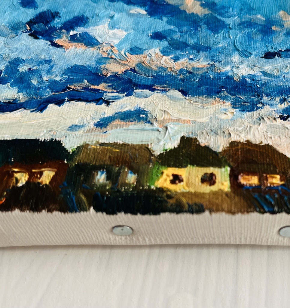 16×23㎝「朝の空」サムホール・油彩・原画