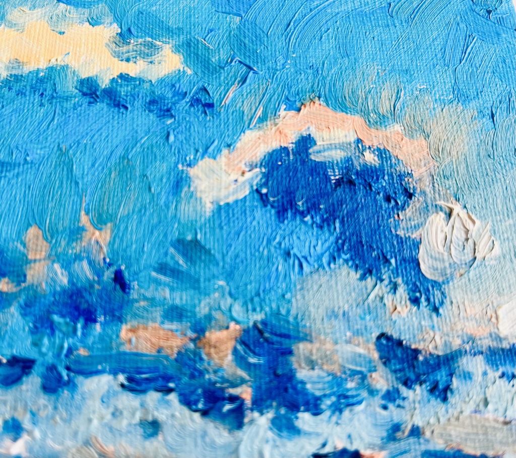 16×23㎝「朝の空」サムホール・油彩・原画