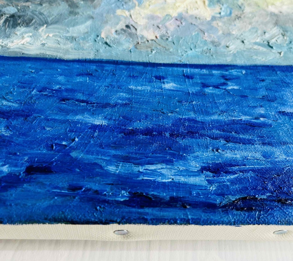 22×27㎝「朝の海7」F3・油彩・原画