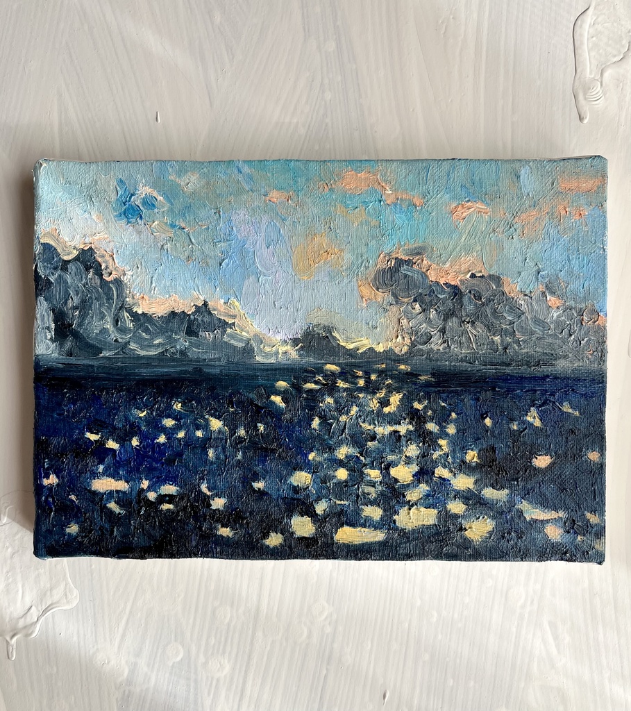 16×23㎝「朝の海 i 」サムホール・油彩・原画