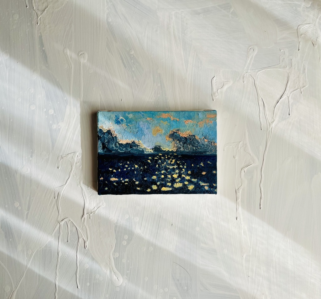 16×23㎝「朝の海 i 」サムホール・油彩・原画