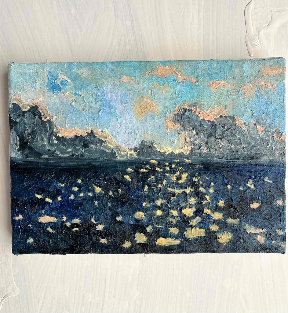 16×23㎝「朝の海 i 」サムホール・油彩・原画