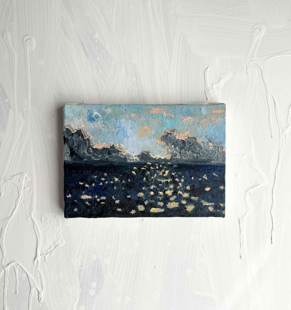 16×23㎝「朝の海 i 」サムホール・油彩・原画