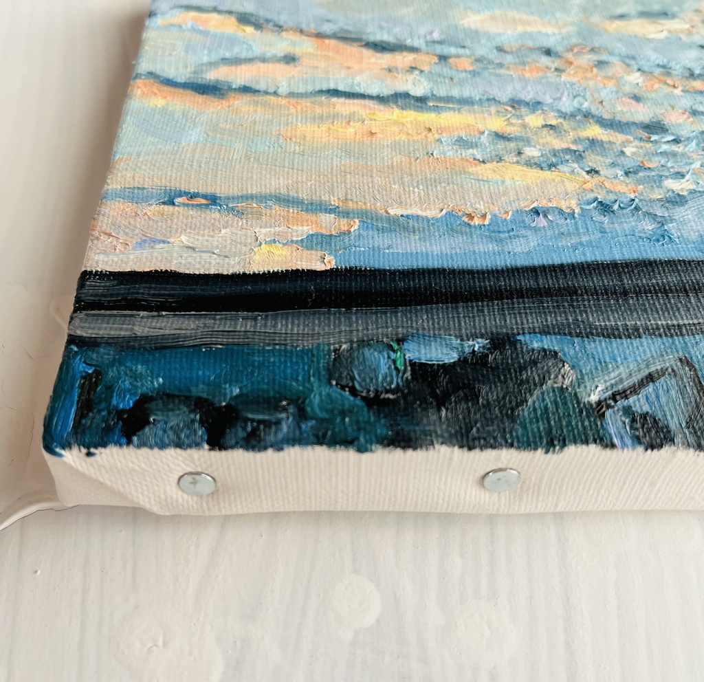 16×23㎝「優しい夕空」サムホール・油彩・原画 フレーム無し