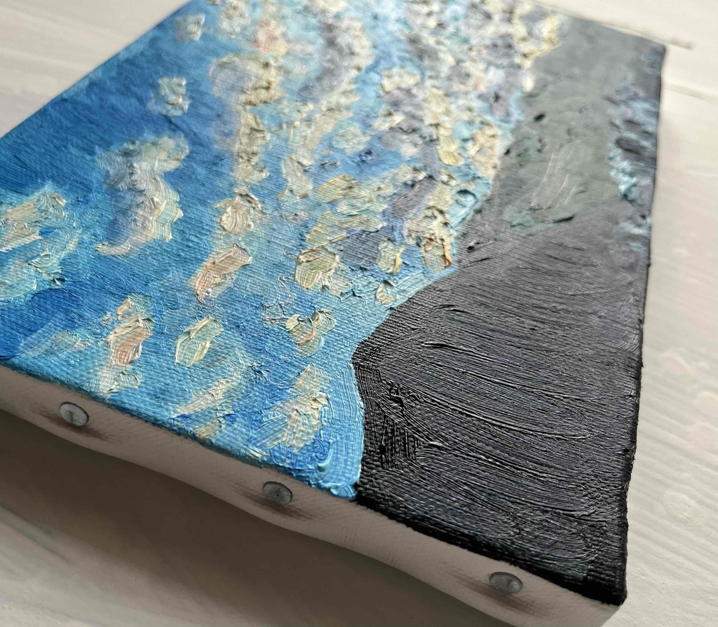 16×23㎝「岐阜の山間の朝3」サムホール・油彩・原画