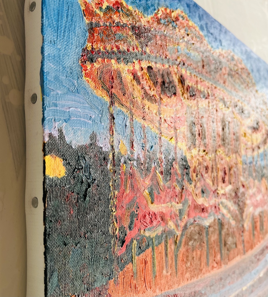 32×41㎝「夜のメリーゴーランド3」原画・油彩画・F6