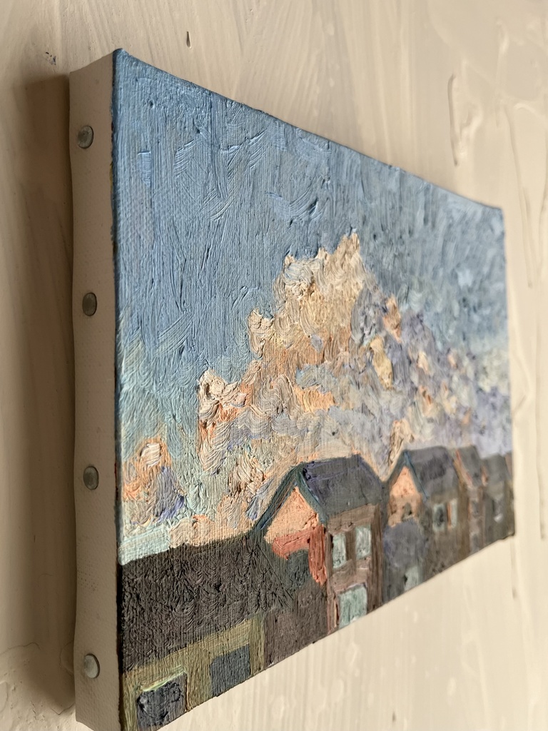 16×23㎝「朝の空5」サムホール・油彩・原画