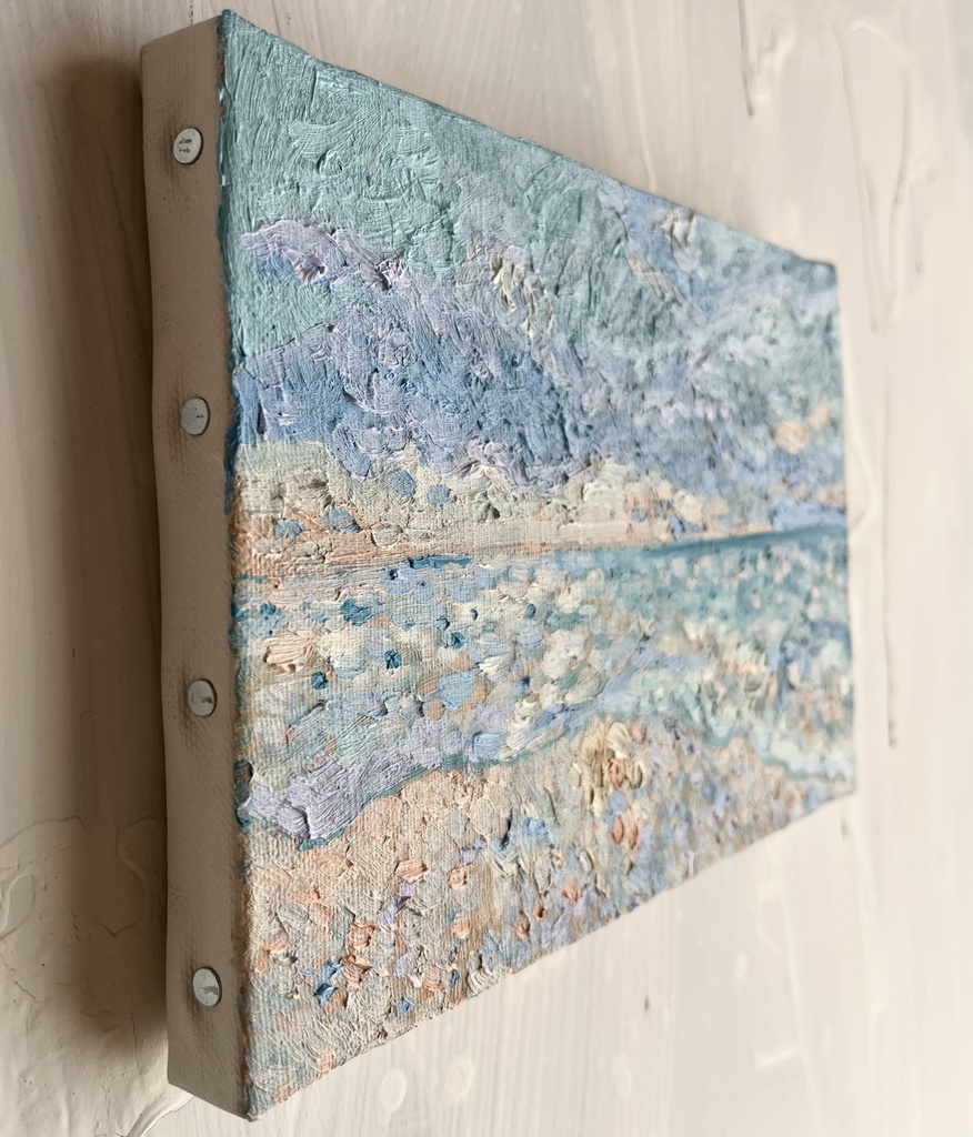 16×23㎝「優しい朝の海3」油彩・原画・サムホールサイズ