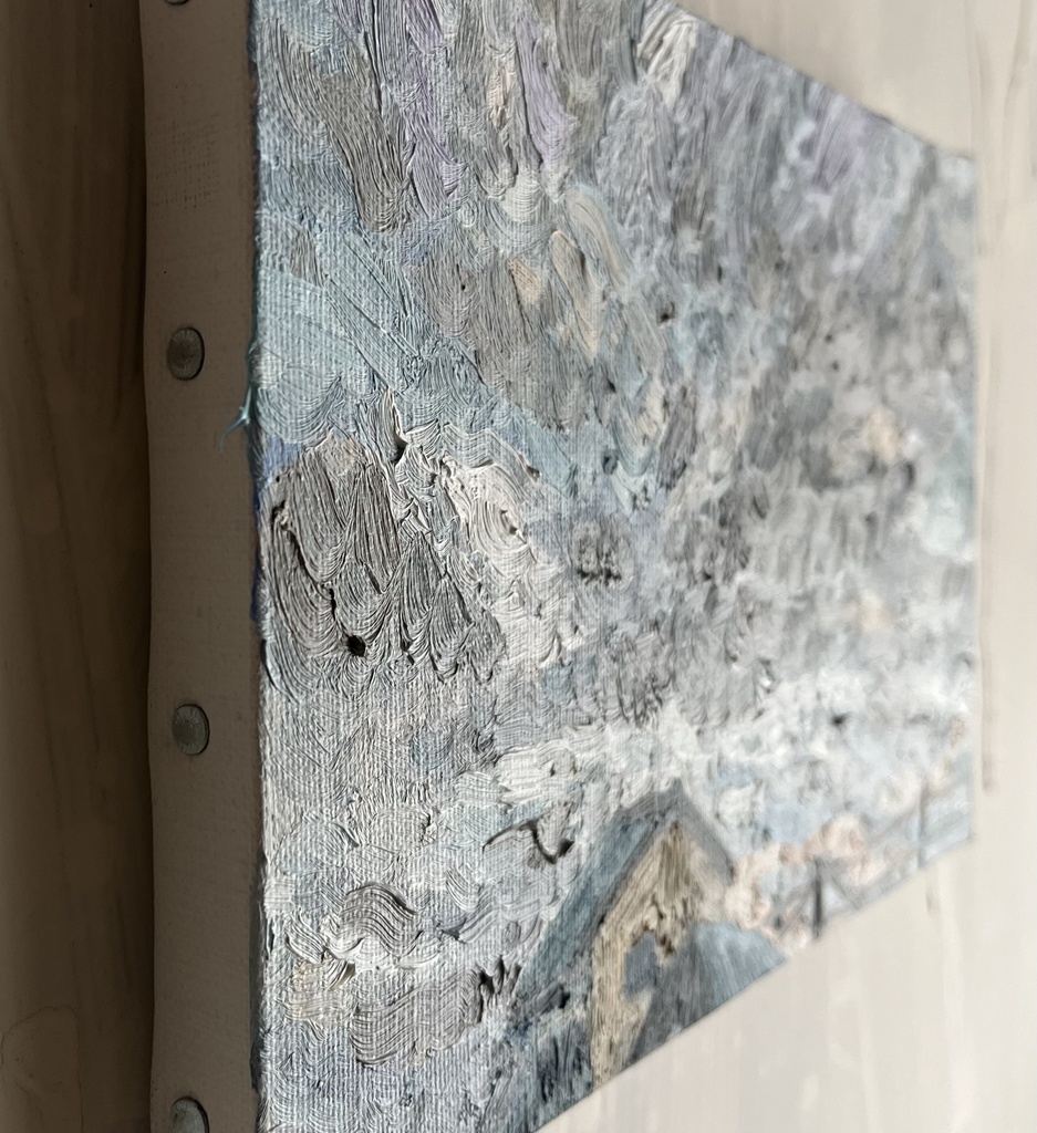 16×23㎝「優しい夕空5」油彩・原画・サムホールサイズ