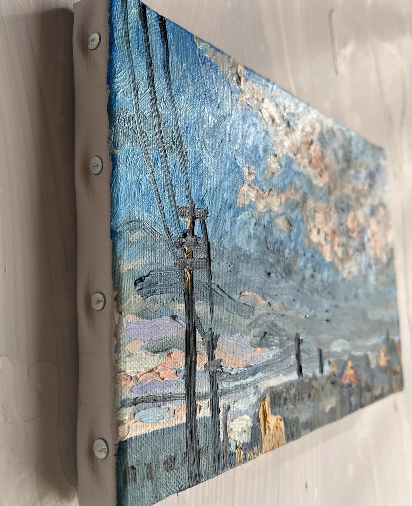 16×23㎝「朝の空6」サムホール・油彩・原画 フレーム無し