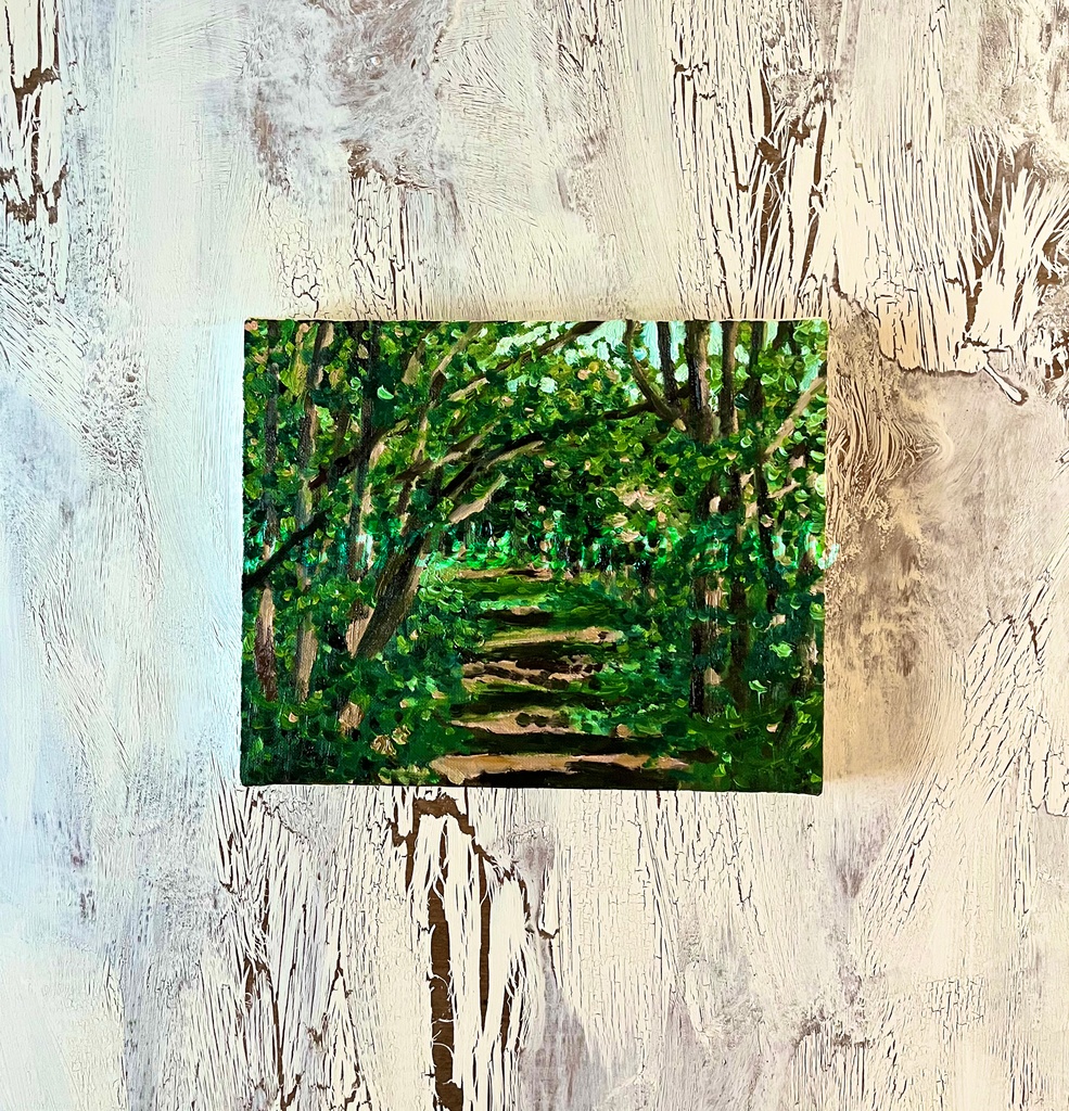22×27㎝「森の散歩道」油彩・原画・F3