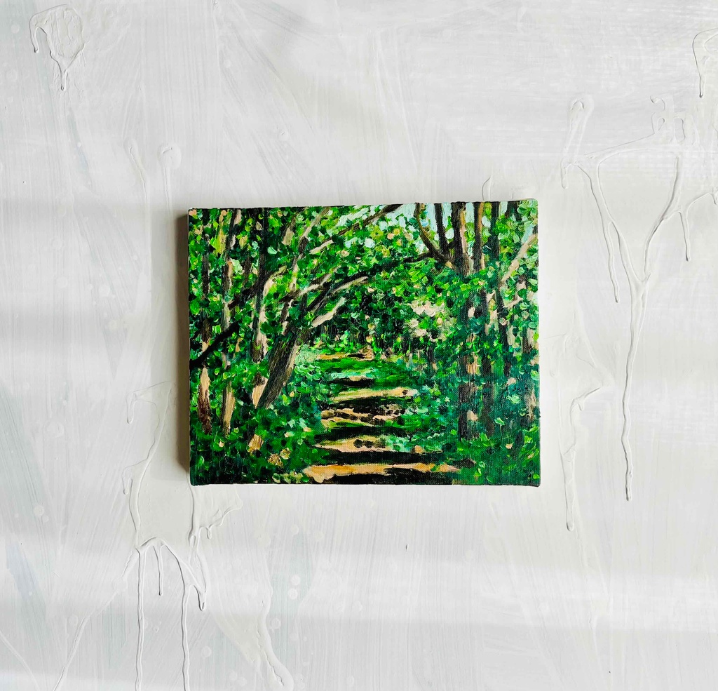 22×27㎝「森の散歩道」油彩・原画・F3