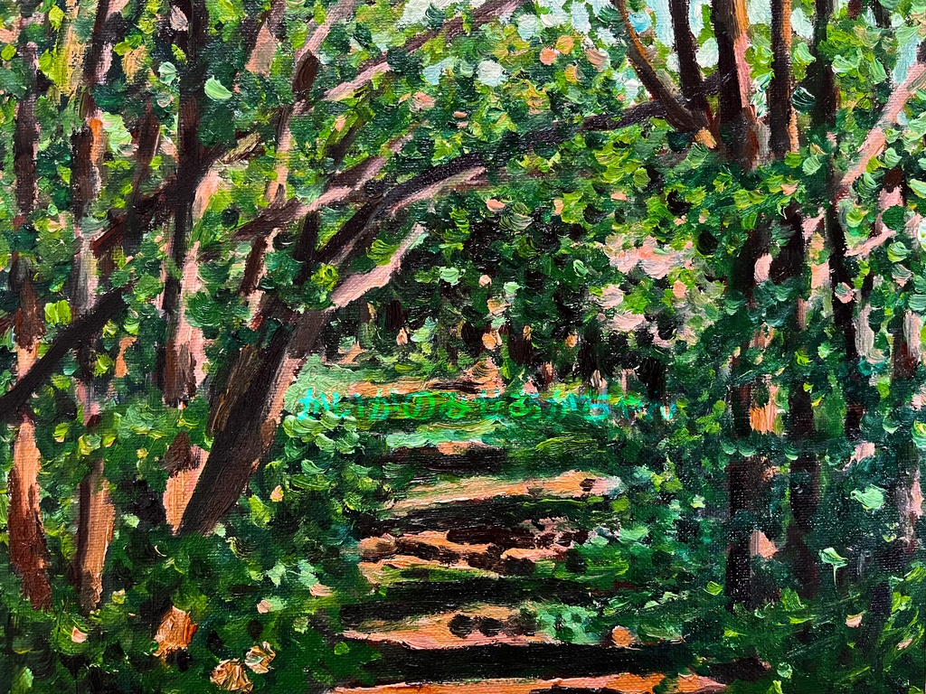 22×27㎝「森の散歩道」油彩・原画・F3