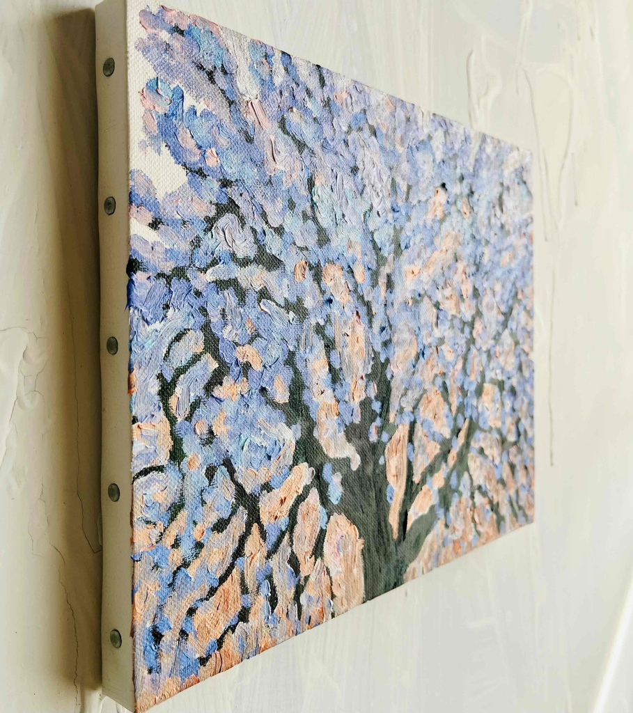22×27㎝「朝の桜 2025.1-2」油彩・原画・F3