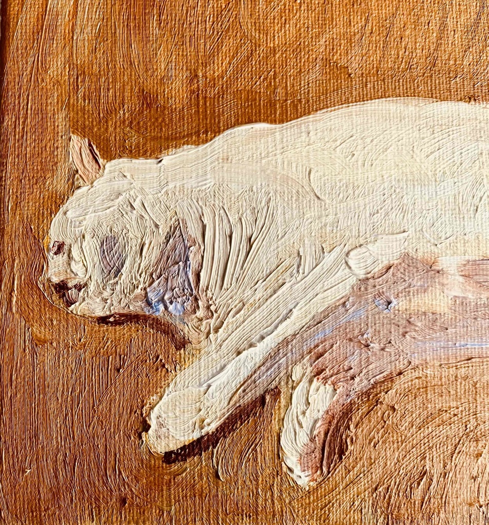 16×23㎝「優しい猫」油彩・原画・サムホールサイズ