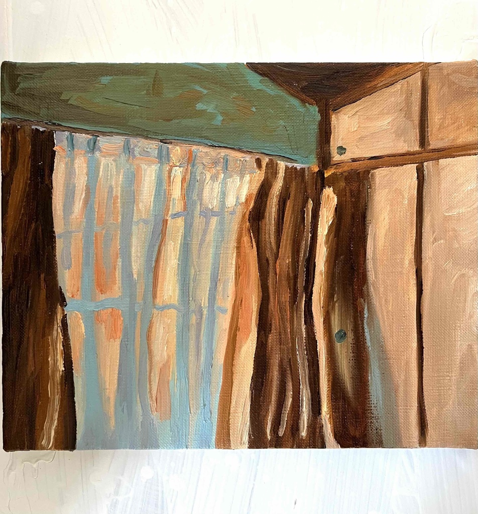 22×27㎝「画家の部屋」油彩・原画・F3