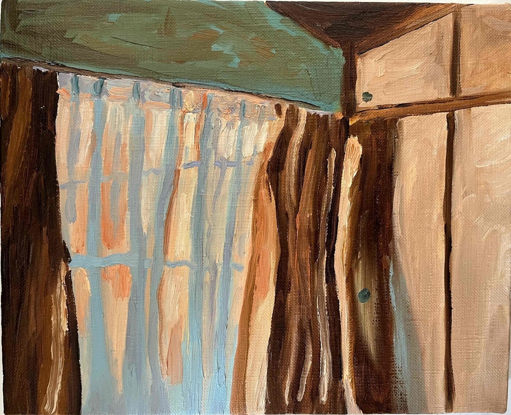 22×27㎝「画家の部屋」油彩・原画・F3