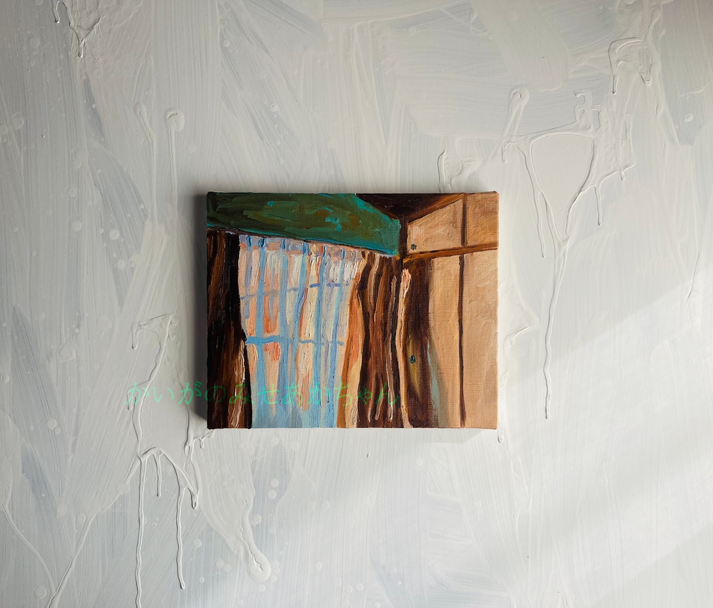 22×27㎝「画家の部屋」油彩・原画・F3