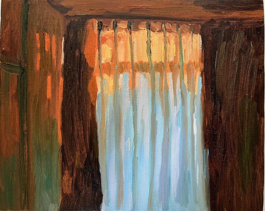 22×27㎝「室内 20252」油彩・原画・F3