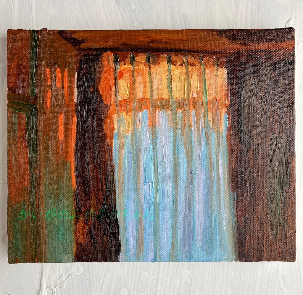 22×27㎝「室内　20252」油彩・原画・F3