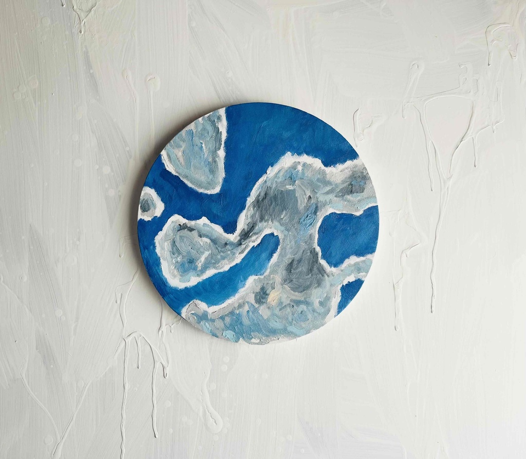直径30㎝「野生の雲 20252」油彩・原画・アートパネル