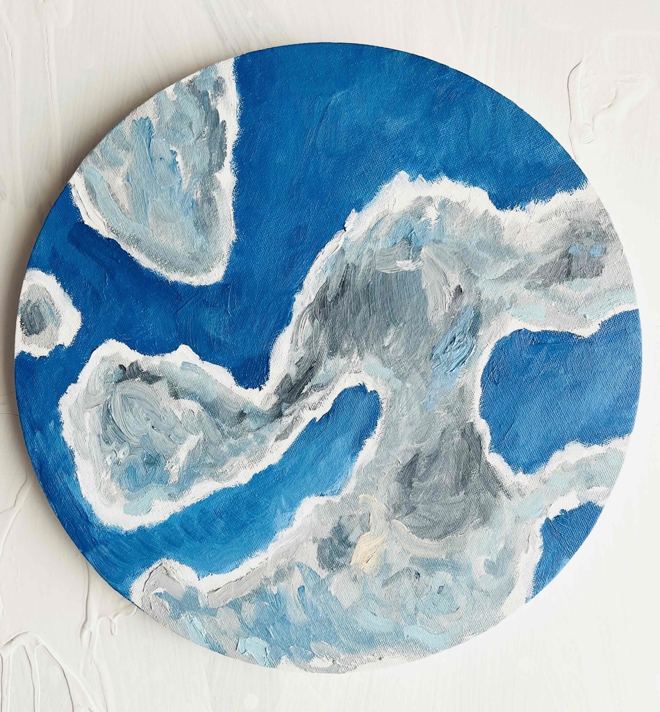 直径30㎝「野生の雲　20252」油彩・原画・アートパネル
