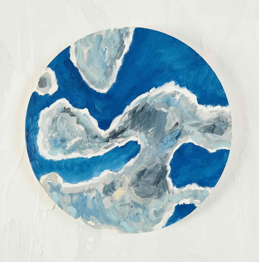 直径30㎝「野生の雲 20252」油彩・原画・アートパネル