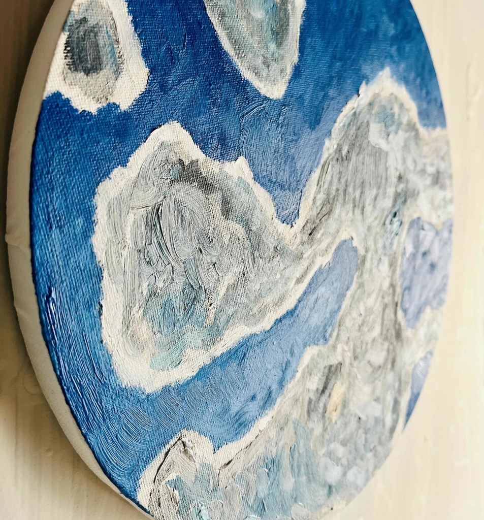 直径30㎝「野生の雲 20252」油彩・原画・アートパネル