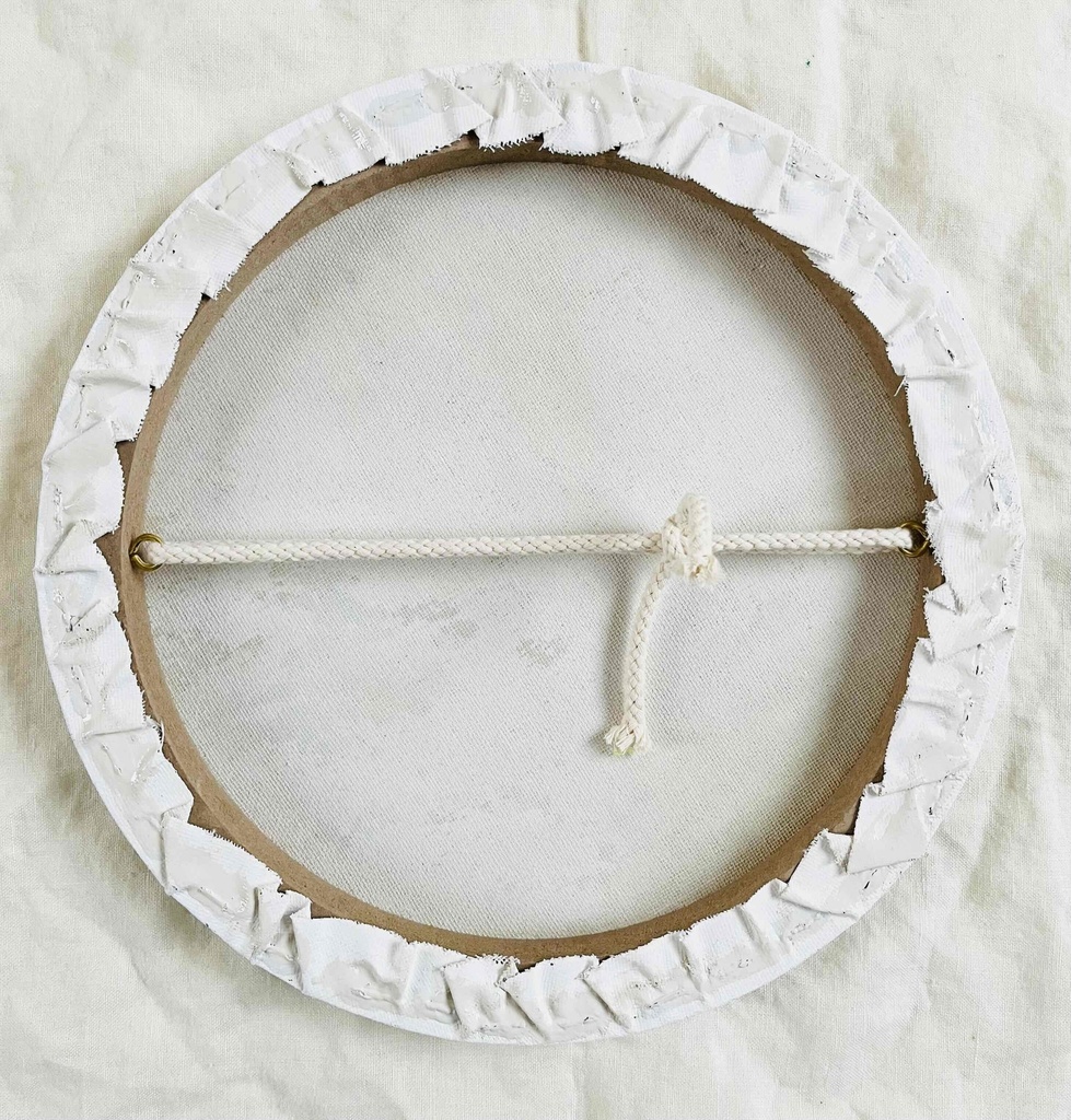 直径25㎝「朝の空 2025-2」油彩・絵画・原画・丸形・アートパネル