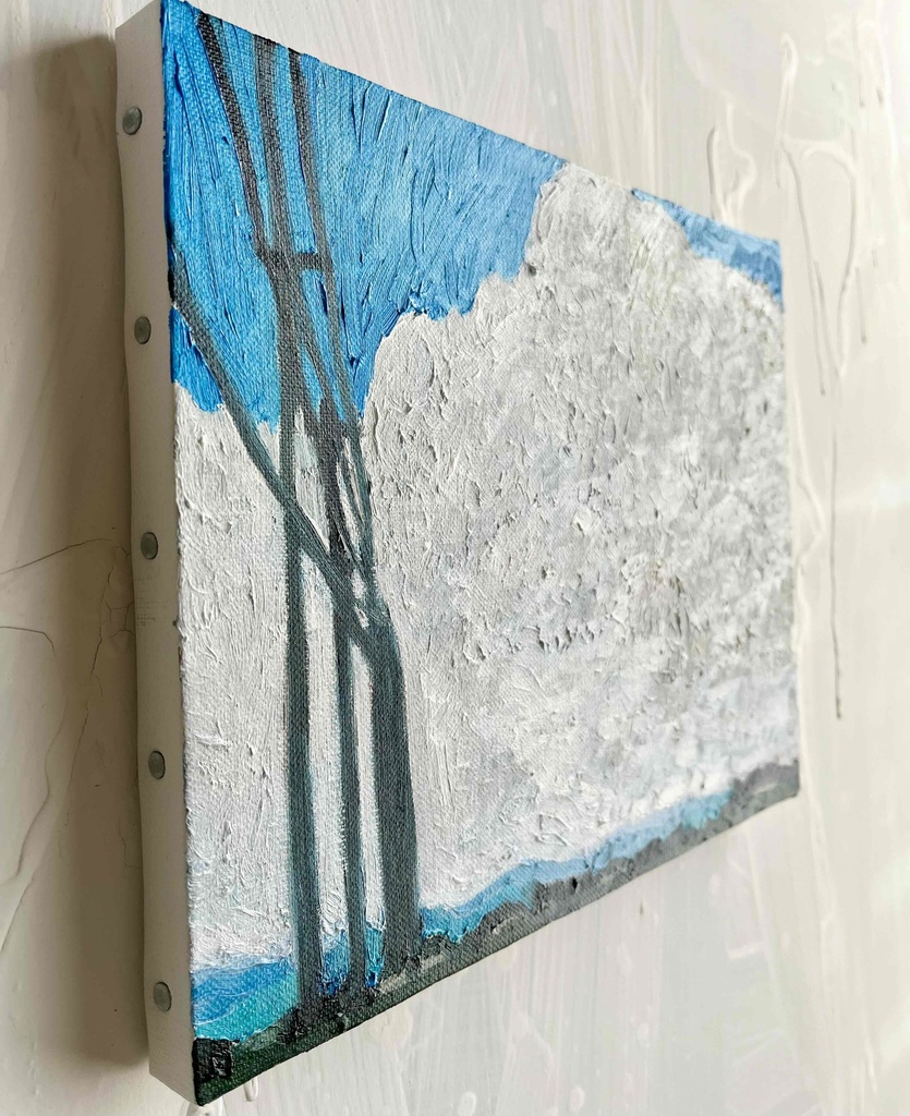 22×27㎝「巨大雲の在る風景 20253」油彩・F3・原画