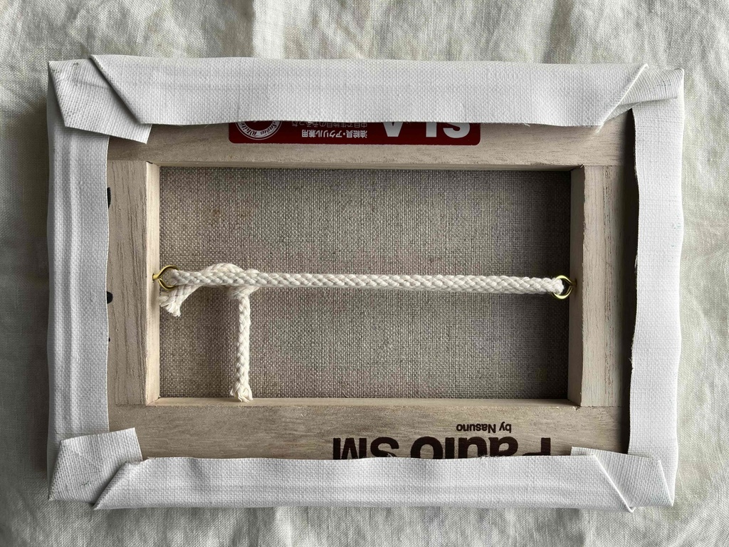 16×23㎝「民家と巨大雲の在る風景 20253-1」油彩・原画・サムホールサイズ