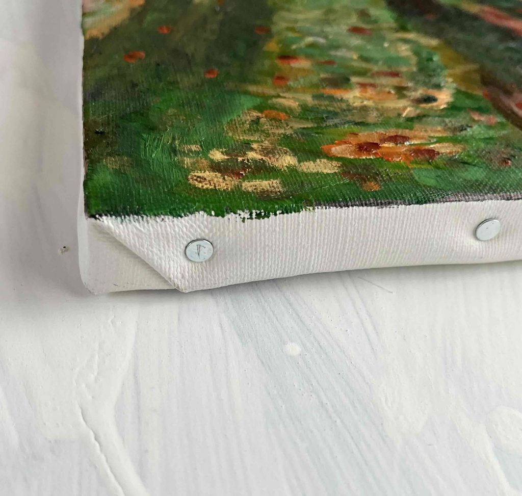 32×41㎝「秋の夕暮れの公園」原画・油彩画・F6